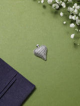 Silver Striped Heart Pendant