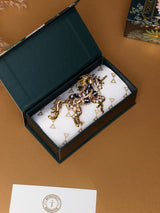 Navy Crystal Unicorn Brooch