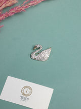 Crystal Pave Swan Brooch