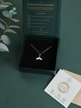 Gold Mother of Pearl Whale Tail Pendant Necklace - TOSSIDO