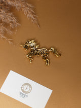 Navy Crystal Unicorn Brooch