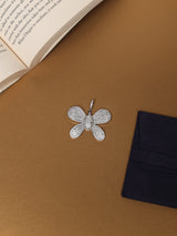 Silver Pave Butterfly Pendant