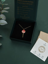 Red Swirl Lollipop Pendant Necklace - TOSSIDO