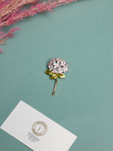 White & Pink Crystal Hydrangea Brooch