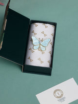 Mint Shell Butterfly Pearl Brooch