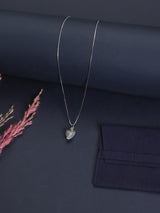Silver Sparkle Puffed Heart Pendant Necklace - TOSSIDO