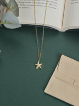 Gold Sparkle Starfish Pendant Necklace - TOSSIDO