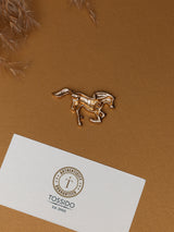 Rose Gold Running Horse Brooch