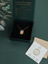 Rainbow Monstera Leaf Pendant Necklace - TOSSIDO