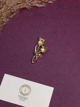 Crystal Twin Tulips Pearl Brooch