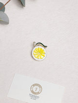 Lemon Slice Enamel Brooch