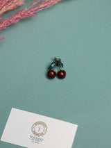 Red Glitter Cherries Brooch