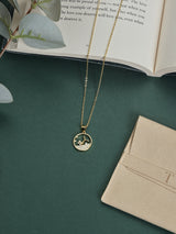 Gold Whale Tail Ring Pendant Necklace - TOSSIDO