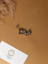 Antique Gold Crouching Leopard Brooch