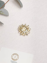 Gold Daisy & Crystal Bee Brooch