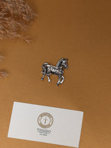 Blue & Purple Crystal Horse Brooch