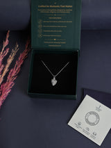 Silver Sparkle Puffed Heart Pendant Necklace - TOSSIDO