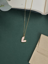 Pink Mosaic Heart Pendant Necklace - TOSSIDO