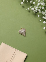Gold Striped Heart Pendant