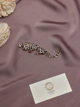Rose Gold Crystal Prowling Leopard Brooch