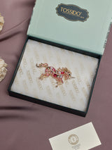 Pink Crystal Unicorn Brooch