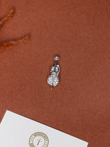 Silver Crystal Cello Brooch
