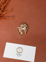 Gold Flowing Mane Horse Head Brooch