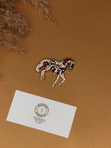 Black & Red Carousel Horse Brooch