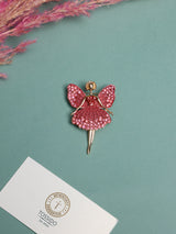 Red & Pink Crystal Fairy Brooch