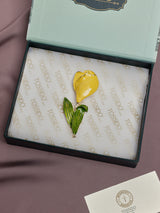 Yellow Enamel Tulip Brooch