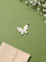 White Enamel Butterfly Pendant