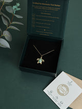 Teal Turtle Pendant Necklace - TOSSIDO