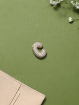 Gold Initial C Slider Pendant