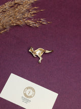 Brown & White Kangaroo Brooch