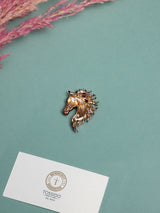 Metallic Red Horse Head Brooch