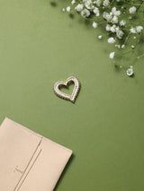 Gold Baguette Open Heart Pendant