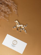 Crystal & Black Terrier Brooch