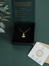 Pink Mother of Pearl Anchor Pendant Necklace - TOSSIDO