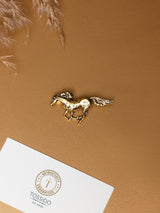 Antique Gold Galloping Horse Brooch