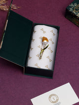 Gold & Pearl White Tulip Bud Brooch