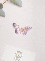 Pink & Lilac Crystal Butterfly Brooch