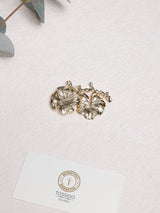 Gold Twin Vine Leaves Brooch