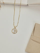 Gold Initial P Pendant Necklace - TOSSIDO