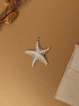 Gold Pearl-Lined Starfish Pendant