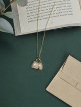 Gold Sparkle Handbag Pendant Necklace - TOSSIDO