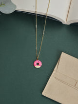 Pink Iced Donut Pendant Necklace - TOSSIDO
