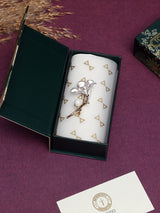 Lilac Enamel Blossom Pearl Brooch