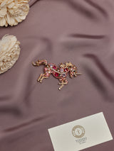 Pink Crystal Unicorn Brooch