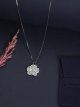 Silver Paw Print Pendant Necklace - TOSSIDO