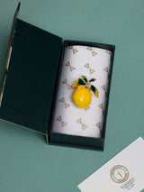 Yellow Enamel Lemon Brooch